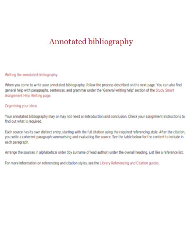 Printable Annotated Bibliography 