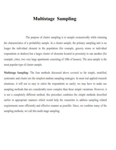 Printable Multistage Sampling