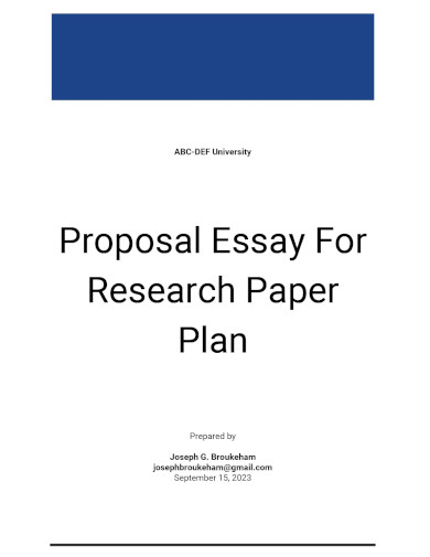 Proposal Essay For Research Paper Template