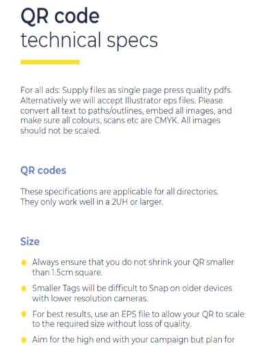 QR Code Technical Specs