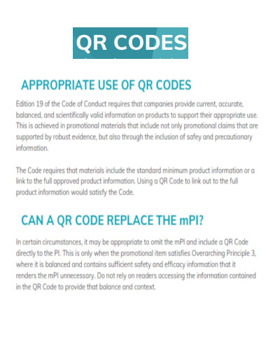 QR Codes Format
