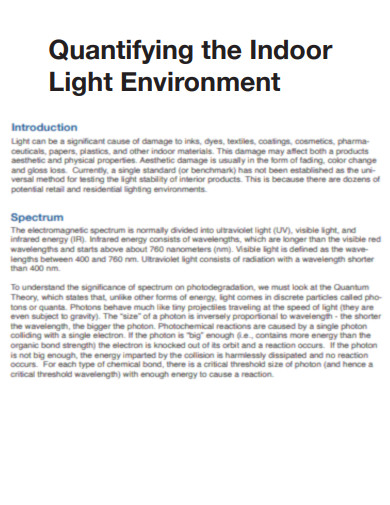 Quantifying the Indoor Light Environment