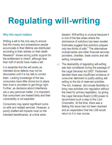 Regulating Will Writing