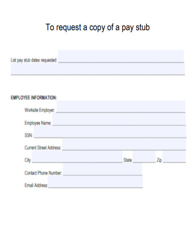 Request a copy of Pay Stub