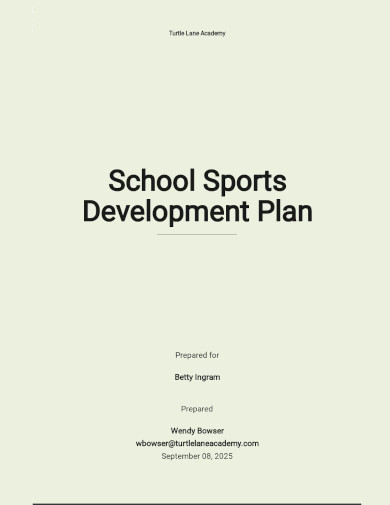 School Sports Development Plan Template