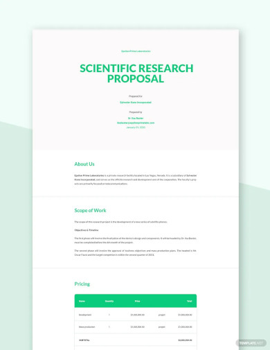 Scientific Research Proposal Template