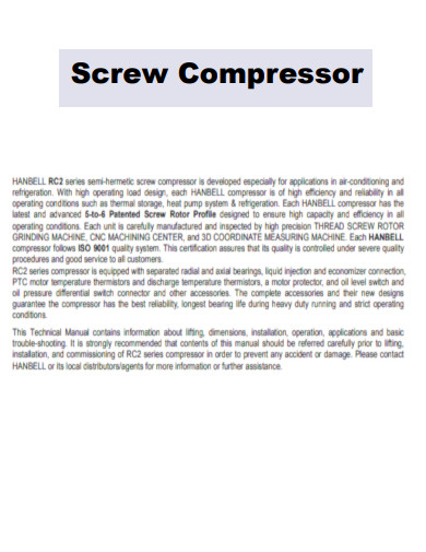 Screw Compressor