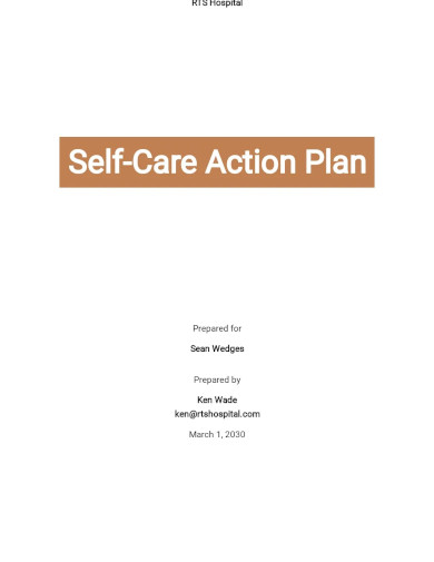 Self Care Action Plan Template