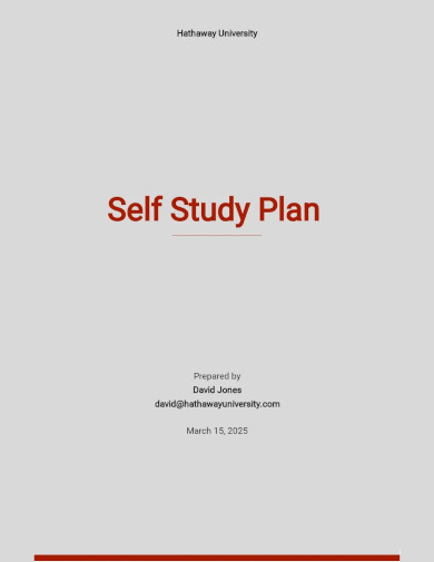 Self Study Plan Template