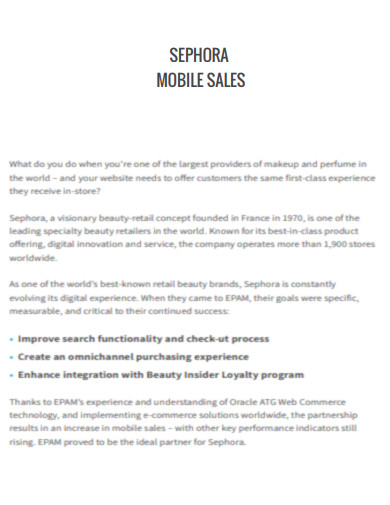 Sephora Mobile Sales