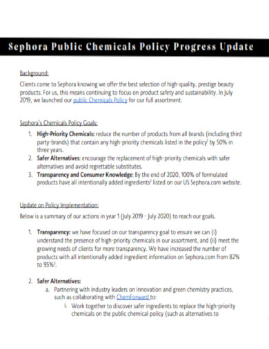 Sephora Public Chemicals Policy 