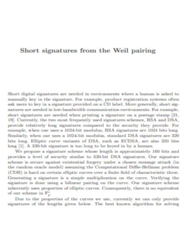 Short Signatures from the Weil pairing