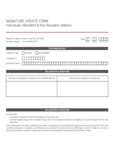 Signature Update Form