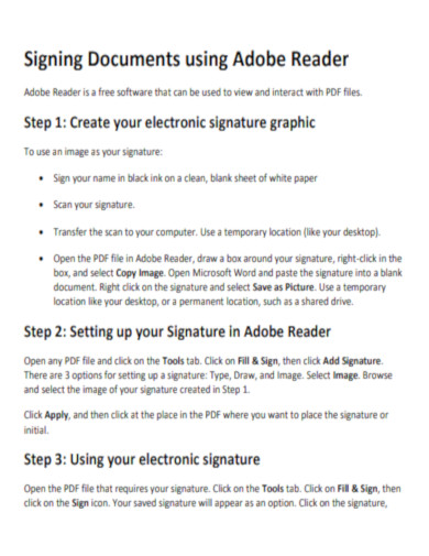 Signing Documents using Adobe Reader