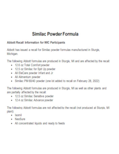 Similac Powder Formula