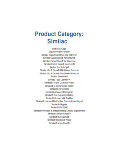 Similac Product Category