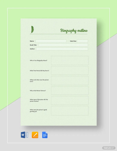 Simple Biography Outline Template