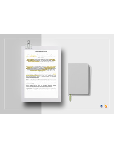 Simple Business Investment Agreement Template