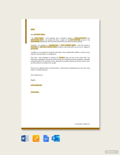 Simple Job Application Letter for Employment Template