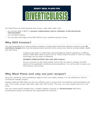 Smart Meal Diet Plans for Diverticulosis