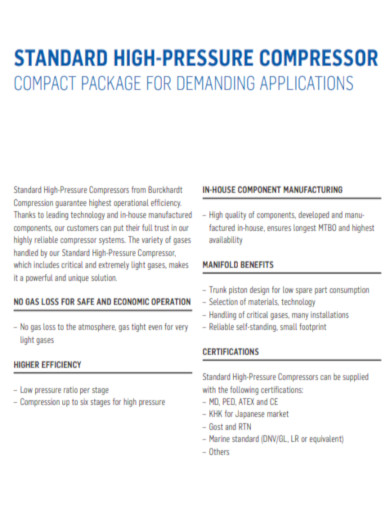 Standard High Pressure Compressor