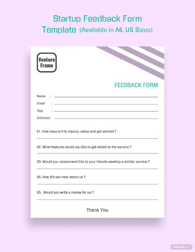 Startup Feedback Form Template