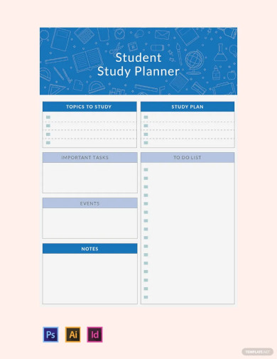 Student Study Planner Template