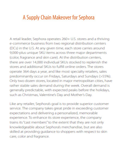Supply Chain Makeover for Sephora
