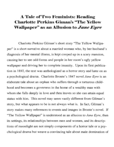 Tale of Two Feminists Yellow Wallpaper