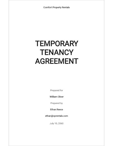 Temporary Tenancy Agreement Template