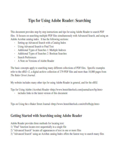 Tips for Using Adobe Reader