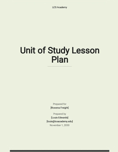 Unit of Study Lesson Plan Template
