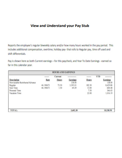 View and Understand your Pay Stub