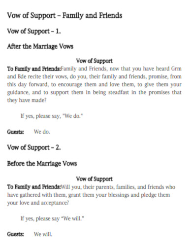 Vow of Support