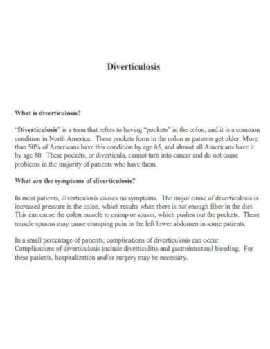 What is Diverticulosis 