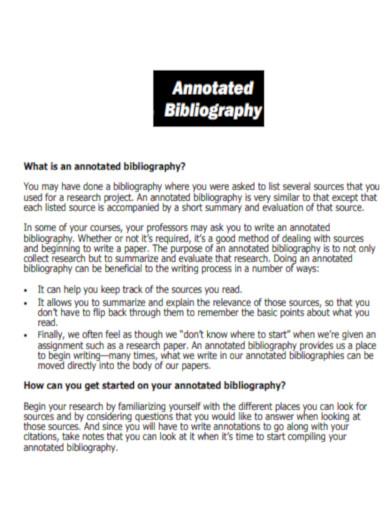 What is an Annotated Bibliography