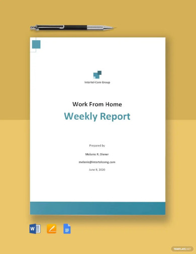 Work From Home Weekly Report Template