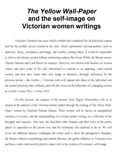 Yellow Wallpaper on Victorian women writings