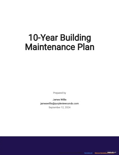 10 Year Building Maintenance Plan Template