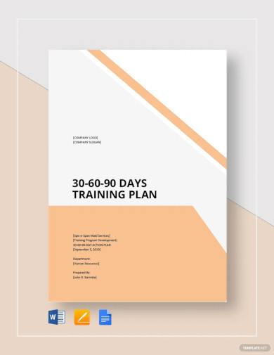 30 60 90 Day Training Plan Template