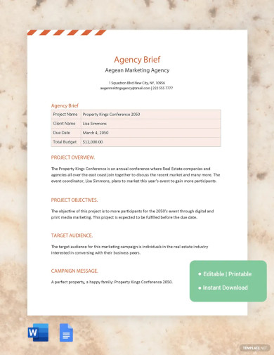 Agency Brief Template