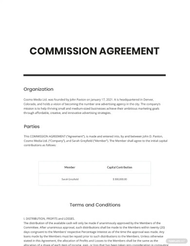 Agency Commission Agreement Template
