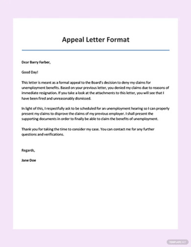 Appeal Letter Format Template
