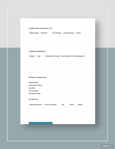 Blank Training Plan Template