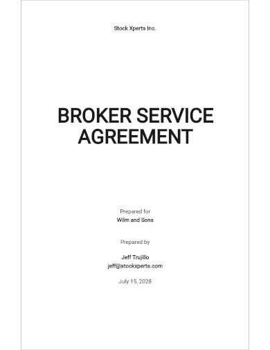 Broker Service Agreement Template