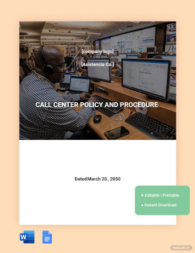 Call Center Policy And Procedure Template