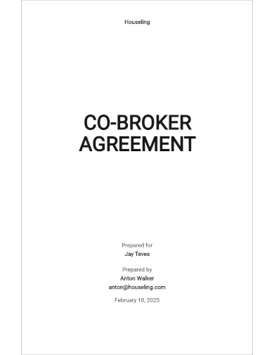 Co Broker Agreement Template