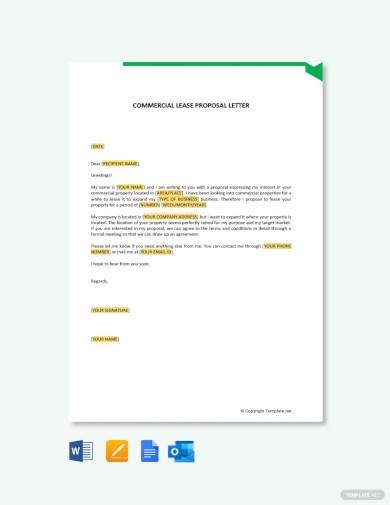 Commercial Lease Proposal Letter Template