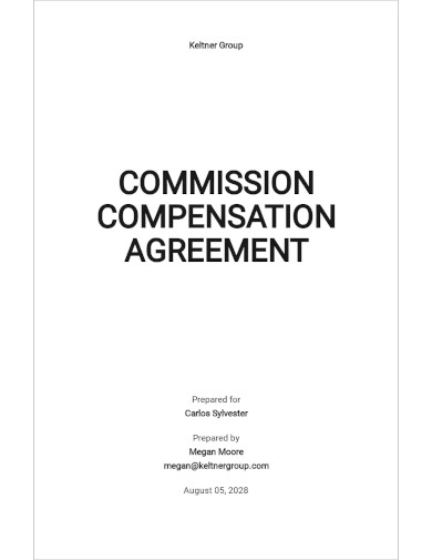 Commission Compensation Agreement Template