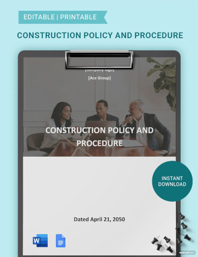 Construction Policy And Procedure Template